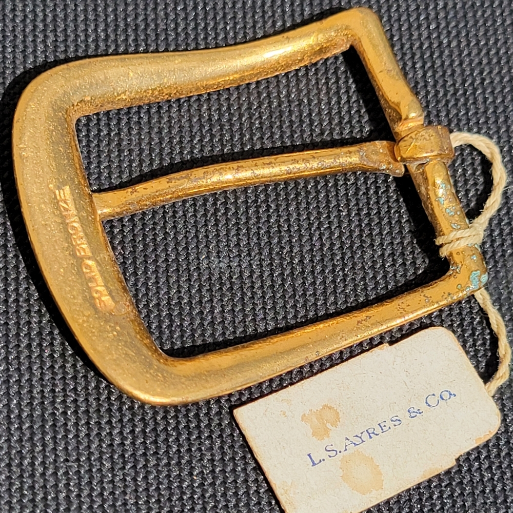Bronze Buckle Trio ~ L.S. Ayres & Co. Vintage Antique? ~ Original Tag ~ *NOTE - Picture 3 of 16